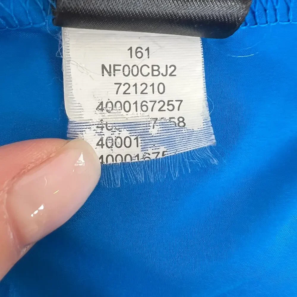 THE NORTH FACE Lightweight Nylon Windbreaker Blue Print Men's Hooded Jacket S